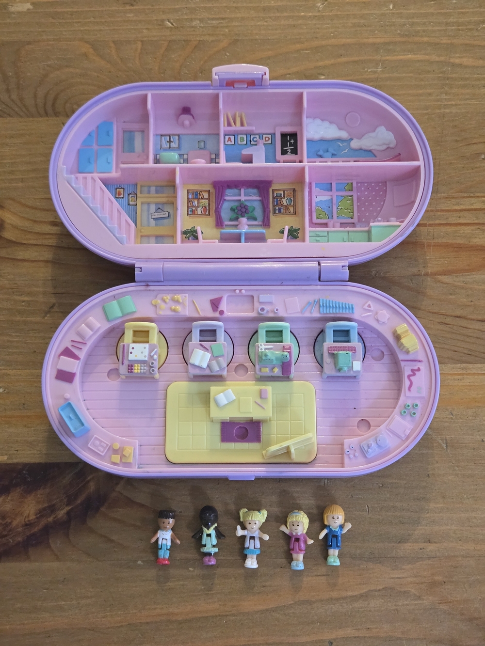 Vintage Polly Pocket Stampin’ School Playset Stamper Bluebird From 1992 COMPLETE